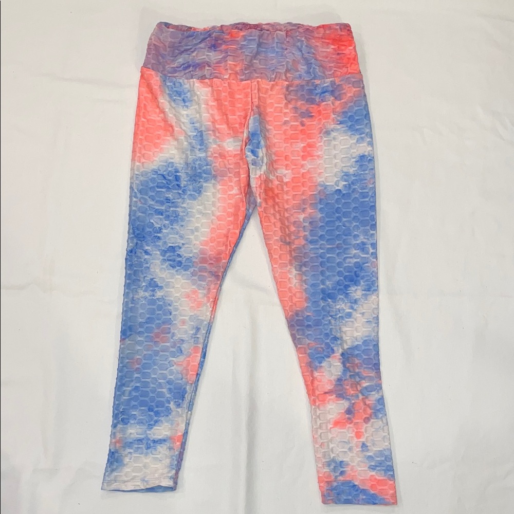 Hot Kiss Pink and Blue Tie-Dye Swim Leggings